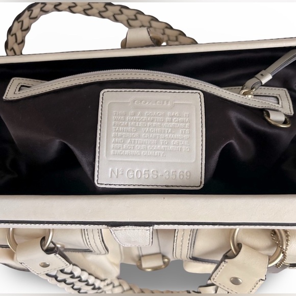 NWT Vintage Coach Daphne Large Satchel Shoulder Bag Vachetta Leather | 3569 - Picture 6 of 14